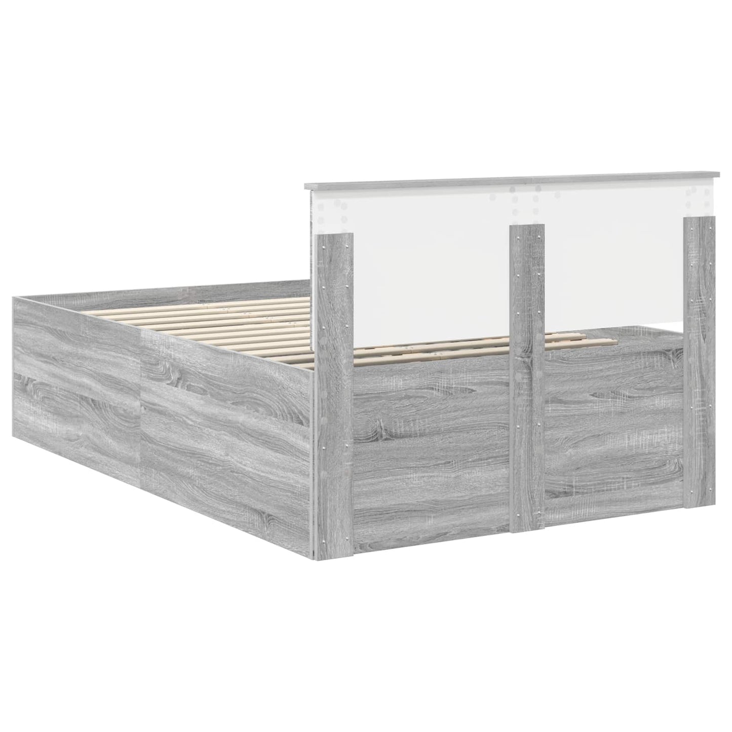 vidaXL Bettrahmen Graues Sonoma 120 x 190 cm Holzwerkstoff
