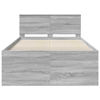 vidaXL Bettrahmen Graues Sonoma 120 x 190 cm Holzwerkstoff