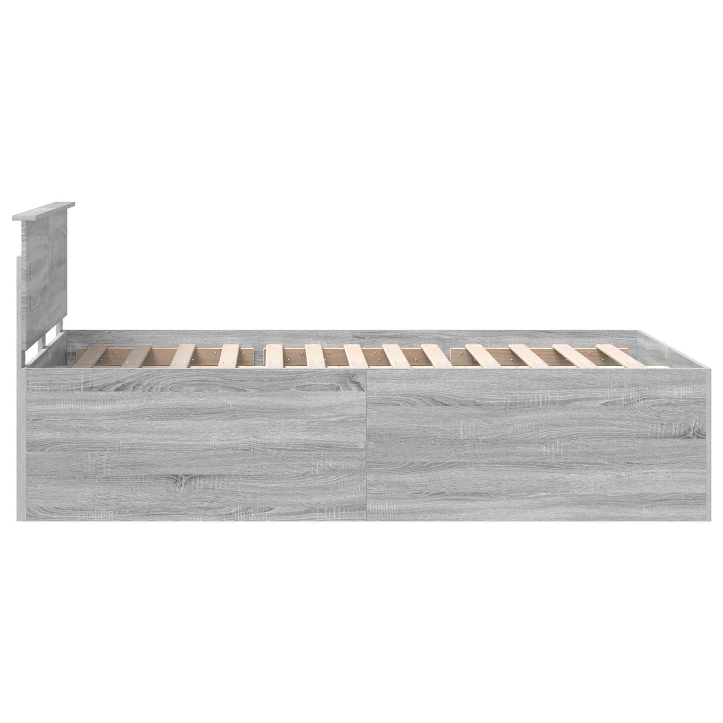 vidaXL Bettrahmen Graues Sonoma 120 x 190 cm Holzwerkstoff