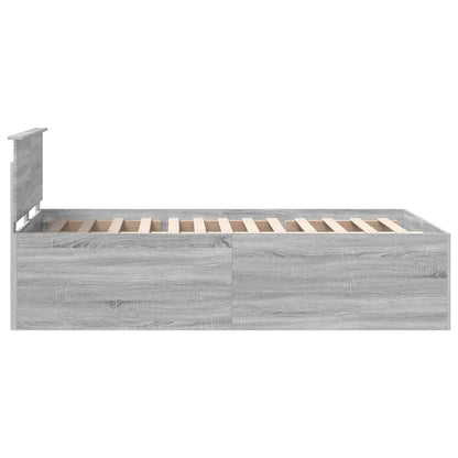 vidaXL Bettrahmen Graues Sonoma 120 x 190 cm Holzwerkstoff