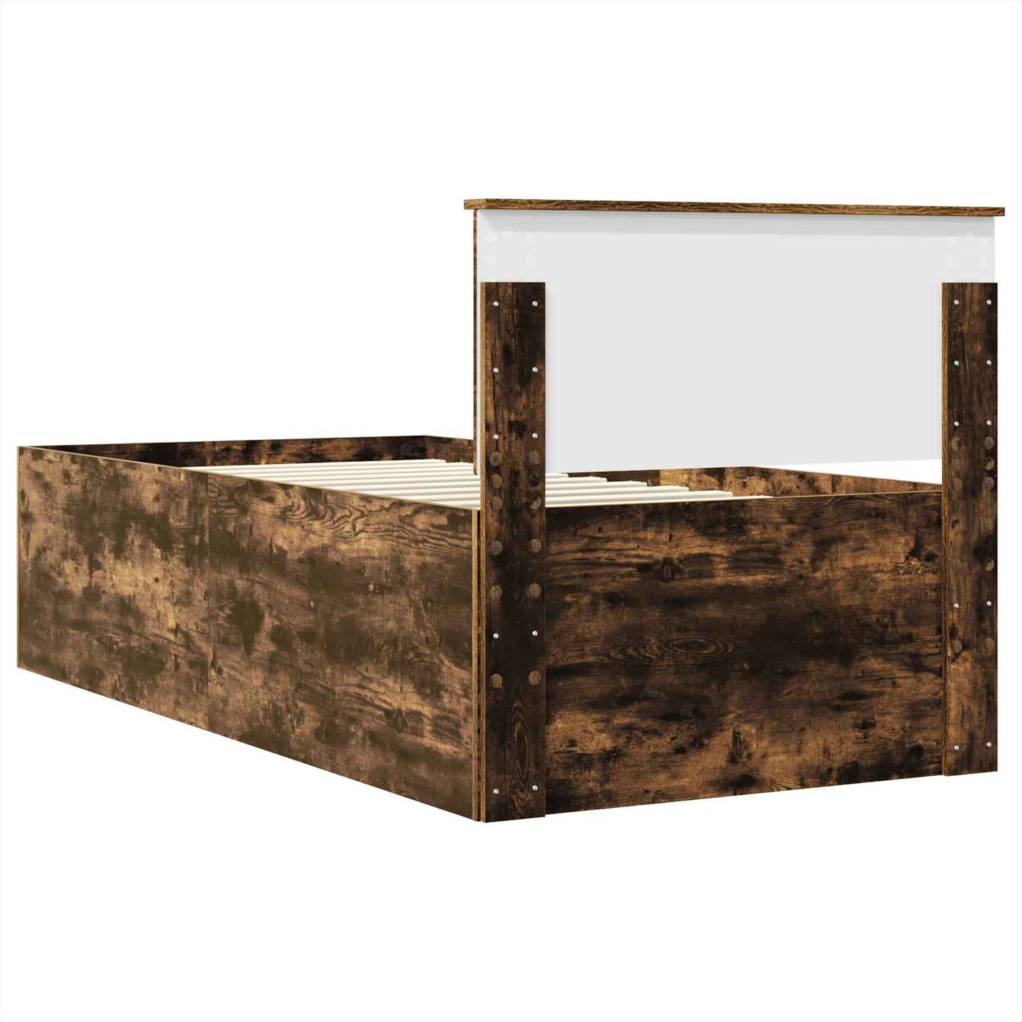 vidaXL Bettrahmen Geräucherte Eiche 120 x 200 cm Holzwerkstoff