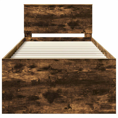 vidaXL Bettrahmen Geräucherte Eiche 120 x 200 cm Holzwerkstoff