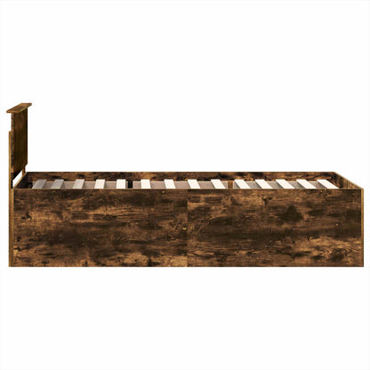 vidaXL Bettrahmen Geräucherte Eiche 120 x 200 cm Holzwerkstoff