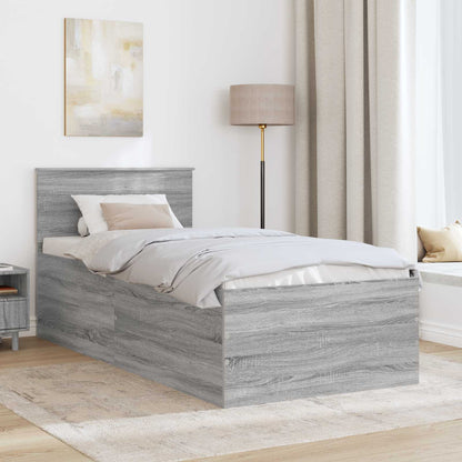 vidaXL Cadre de lit Gris Sonoma 120 x 200 cm Bois d'ingénierie