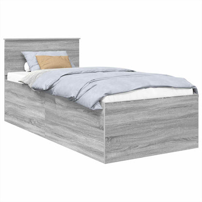 vidaXL Cadre de lit Gris Sonoma 120 x 200 cm Bois d'ingénierie