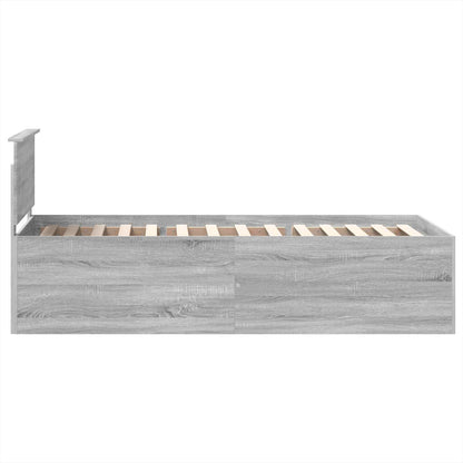 vidaXL Cadre de lit Gris Sonoma 120 x 200 cm Bois d'ingénierie