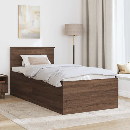 vidaXL Bettrahmen Braun Eichen-Optik 120 x 200 cm Holzwerkstoff