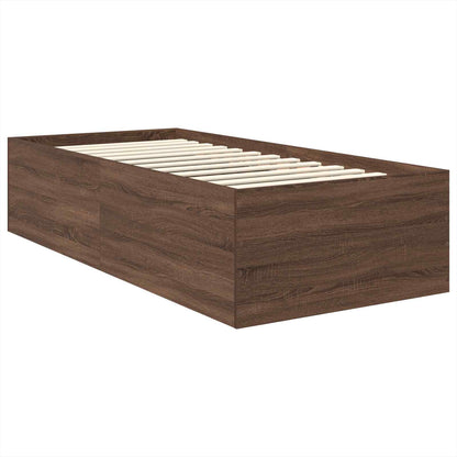 vidaXL Bettrahmen Braun Eichen-Optik 120 x 200 cm Holzwerkstoff