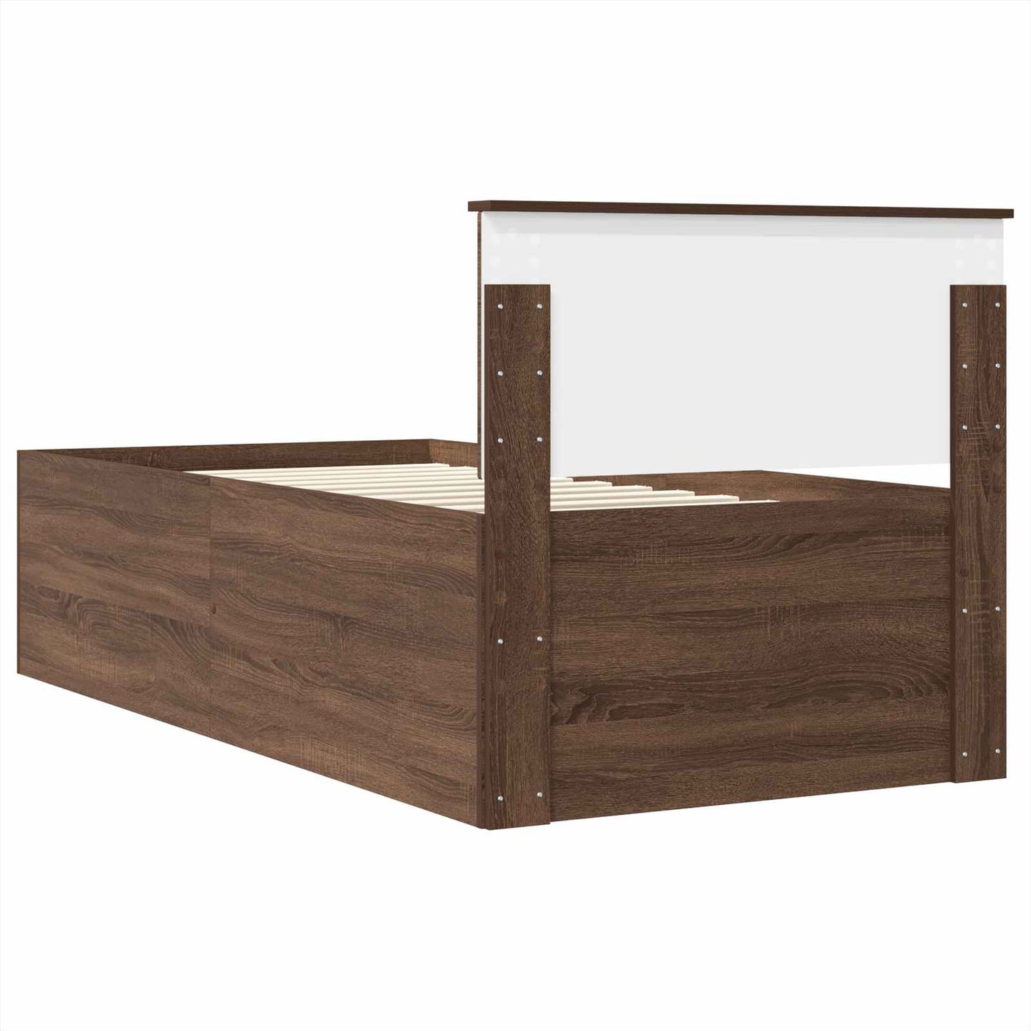 vidaXL Bettrahmen Braun Eichen-Optik 120 x 200 cm Holzwerkstoff