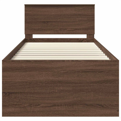 vidaXL Bettrahmen Braun Eichen-Optik 120 x 200 cm Holzwerkstoff