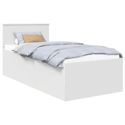 vidaXL Cadre de lit avec tête de lit Blanc 90 x 190 cm Aggloméré