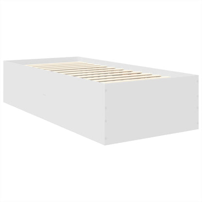vidaXL Cadre de lit avec tête de lit Blanc 90 x 190 cm Aggloméré