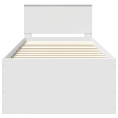 vidaXL Cadre de lit avec tête de lit Blanc 90 x 190 cm Aggloméré