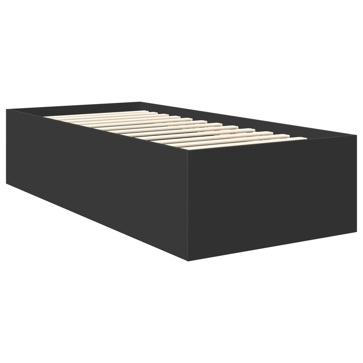 vidaXL Cadre de lit avec tête de lit Noir 90 x 190 cm Bois d'ingénierie