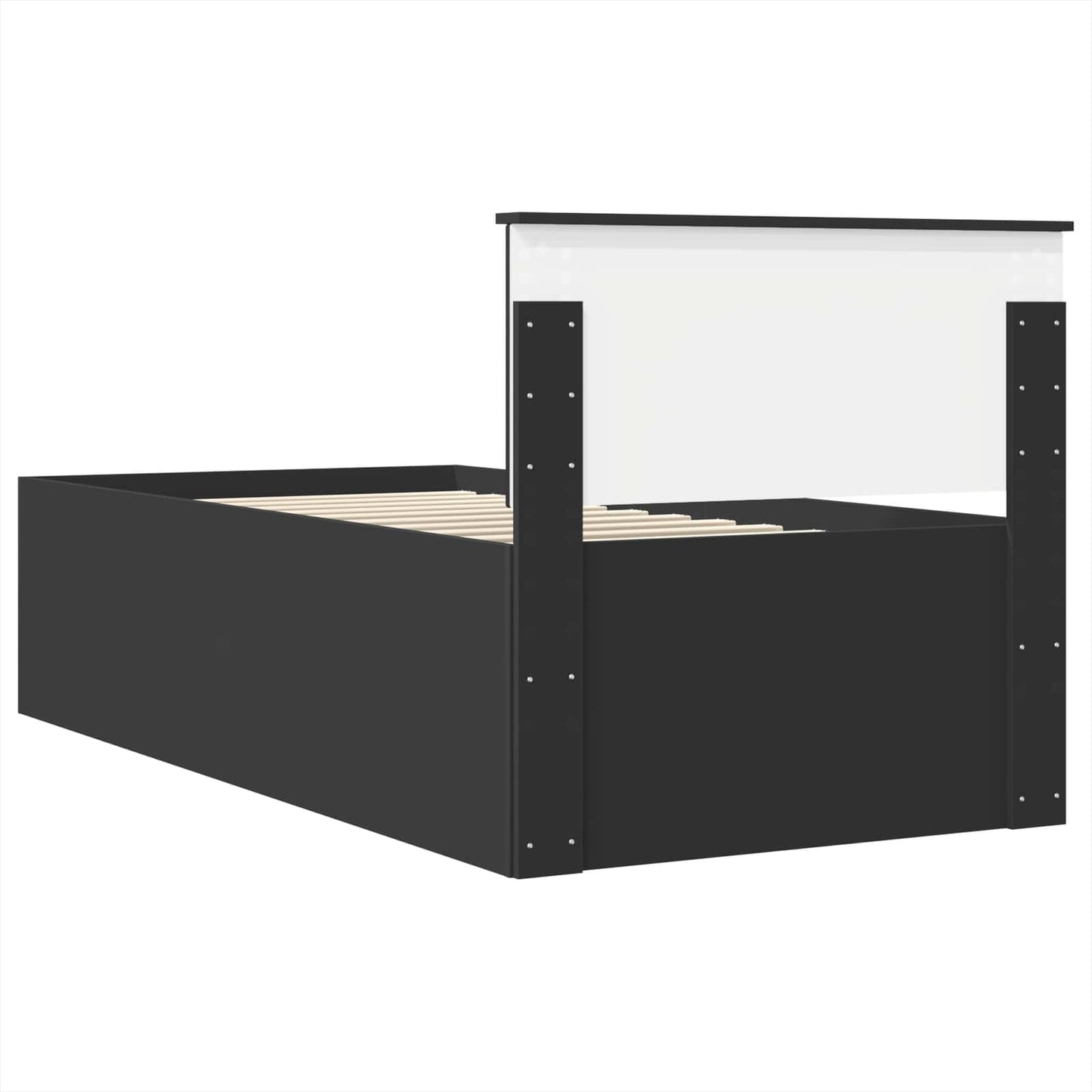 vidaXL Cadre de lit avec tête de lit Noir 90 x 190 cm Bois d'ingénierie