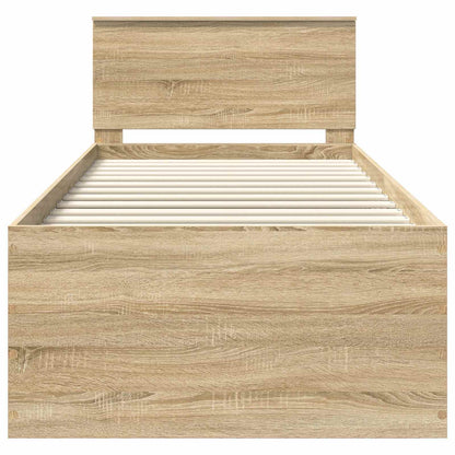 vidaXL Cadre de lit avec tête de lit chêne Sonoma 90 x 190 cm Bois d'ingénierie