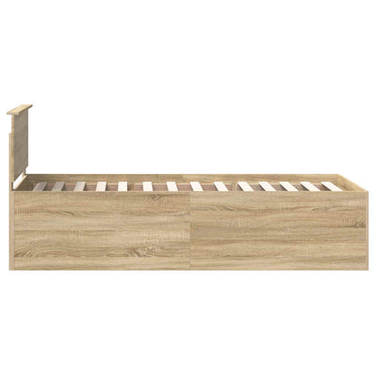 vidaXL Cadre de lit avec tête de lit chêne Sonoma 90 x 190 cm Bois d'ingénierie