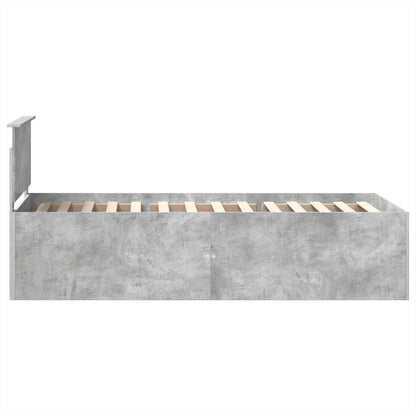 Bettrahmen mit Kopfteil Beton Grau 90 x 190 cm Holzwerkstoff
