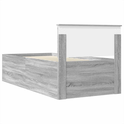 vidaXL Cadre de lit avec tête de lit Gris Sonoma 90 x 190 cm Bois d'ingénierie