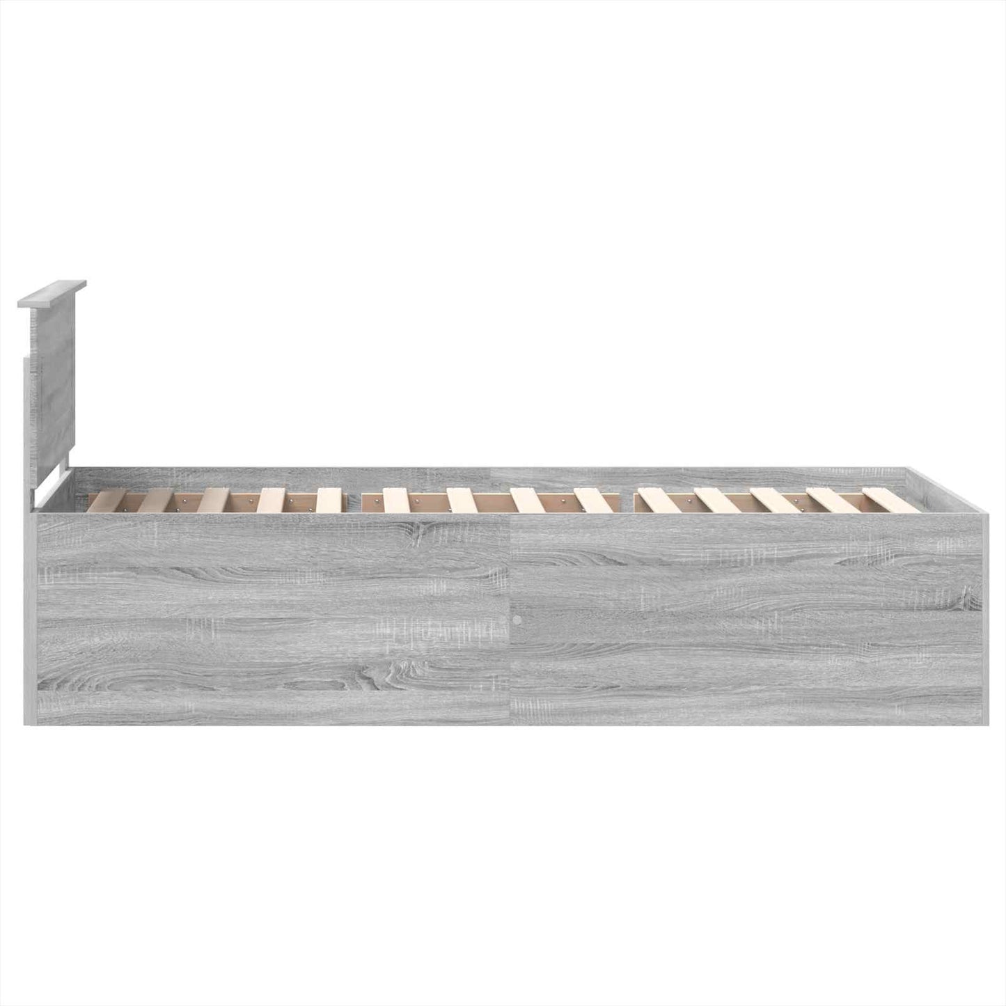 vidaXL Cadre de lit avec tête de lit Gris Sonoma 90 x 190 cm Bois d'ingénierie