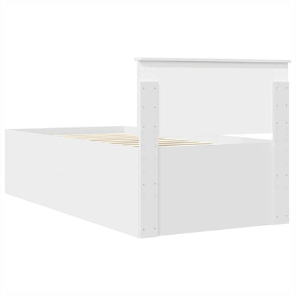 vidaXL Cadre de lit avec tête de lit Blanc 90 x 200 cm Bois d'ingénierie