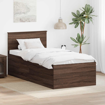 vidaXL Cadre de lit aspect chêne marron 90 x 200 cm bois d'ingénierie