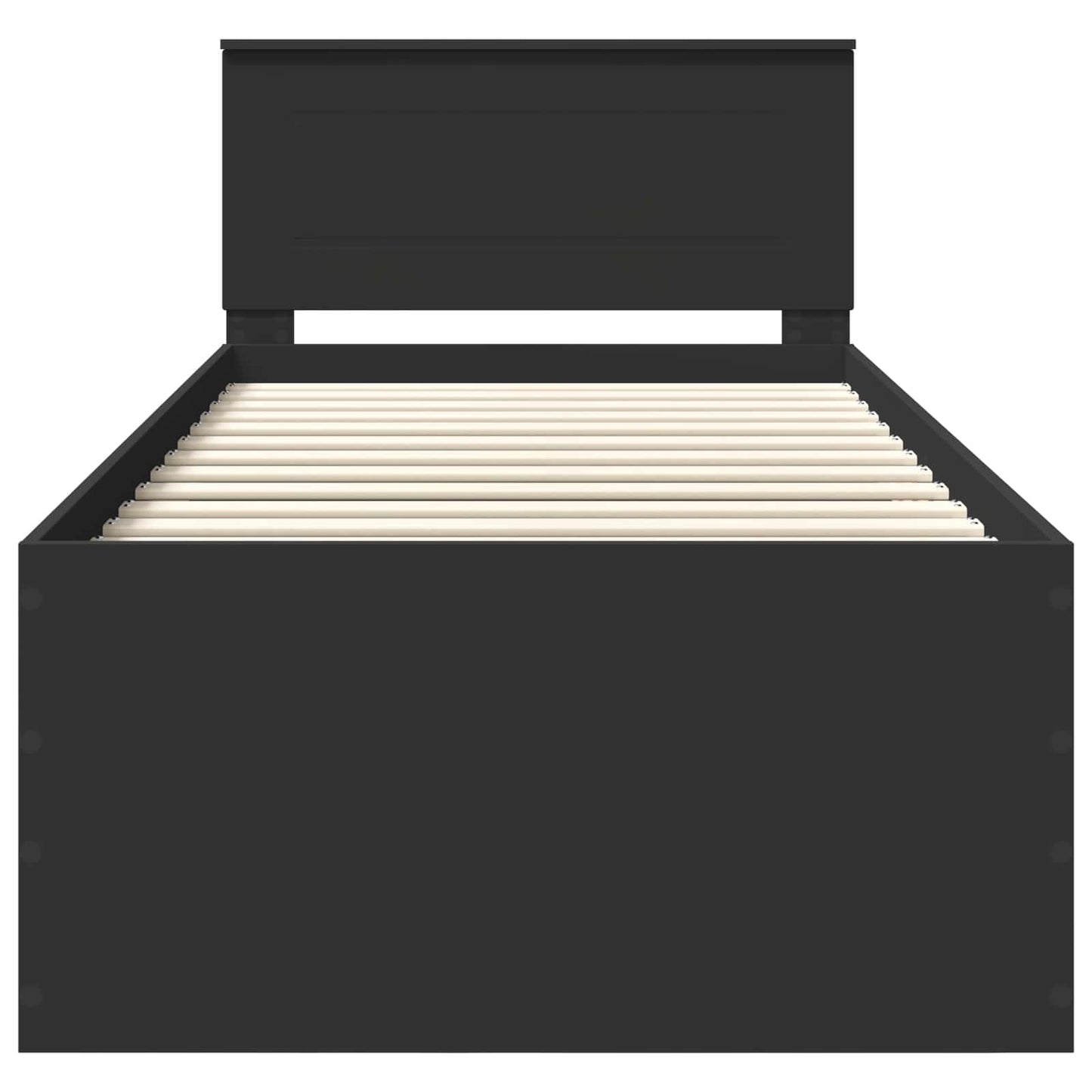 Bettrahmen mit Kopfteil Schwarz 75 x 190 cm Holzwerkstoff