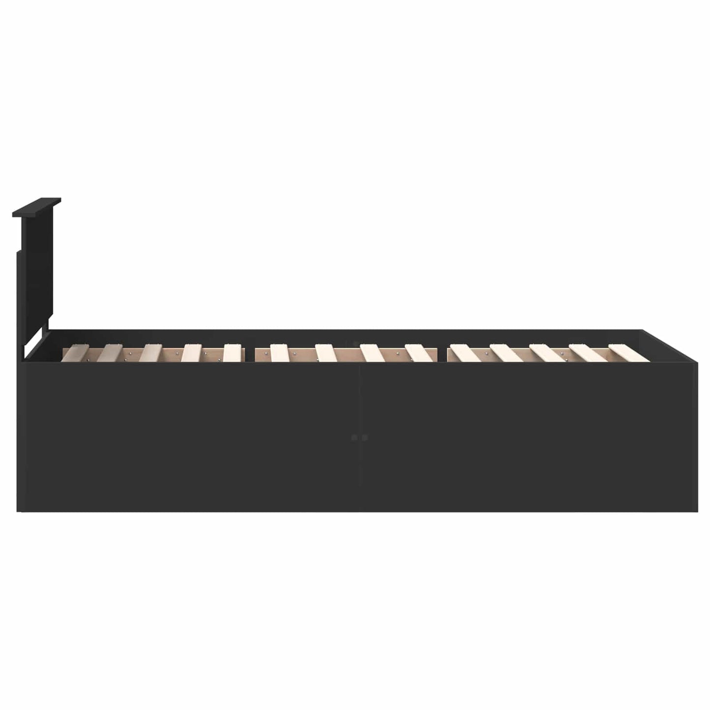 Bettrahmen mit Kopfteil Schwarz 75 x 190 cm Holzwerkstoff