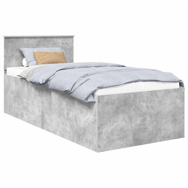 vidaXL Cadre de lit avec tête de lit Gris Béton 75 x 190 cm Aggloméré