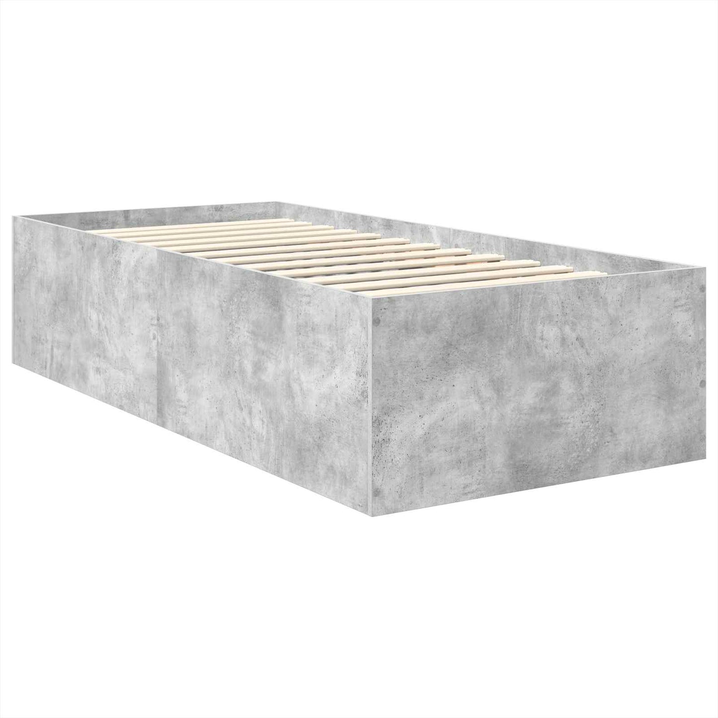 vidaXL Cadre de lit avec tête de lit Gris Béton 75 x 190 cm Aggloméré