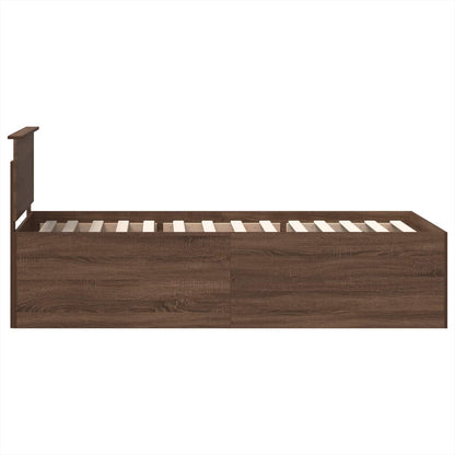 vidaXL Bettrahmen Braun Eichen-Optik 75 x 190 cm Holzwerkstoff