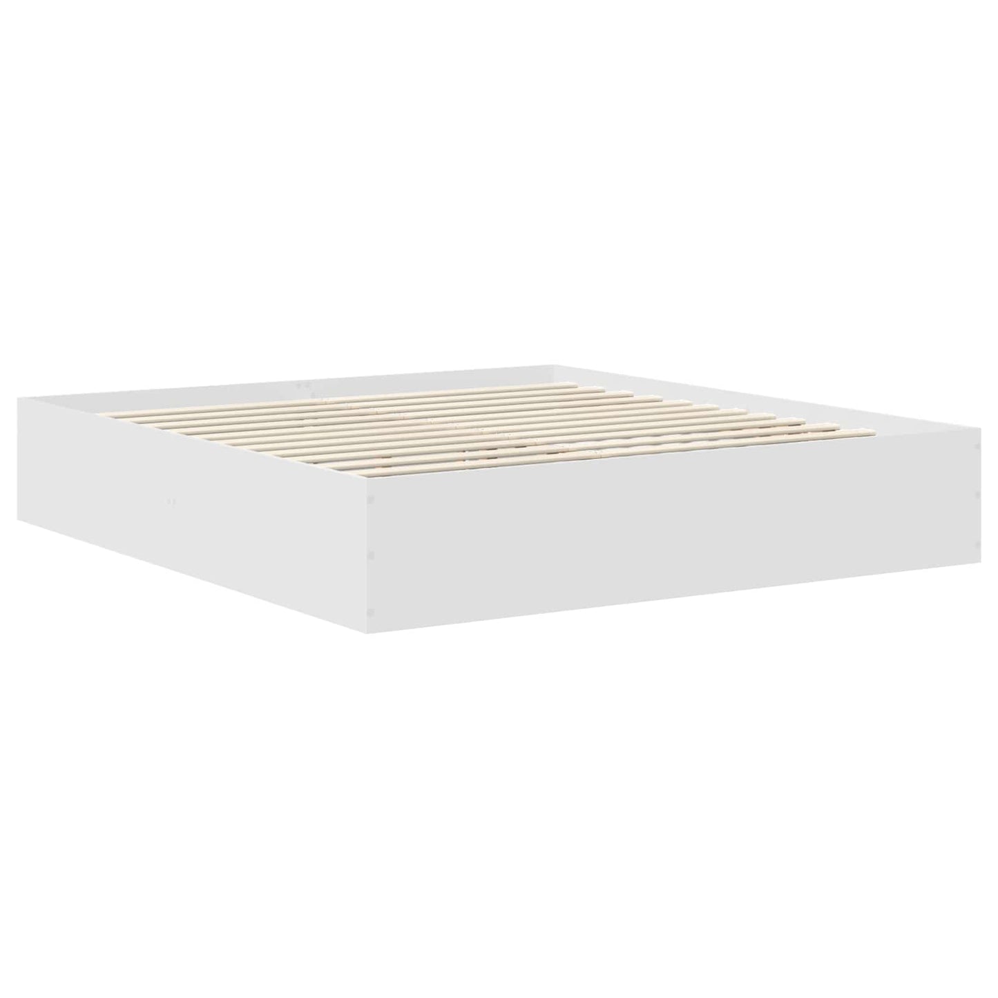 vidaXL Bettrahmen mit Kopfteil Weiß 200 x 200 cm Holzwerkstoff