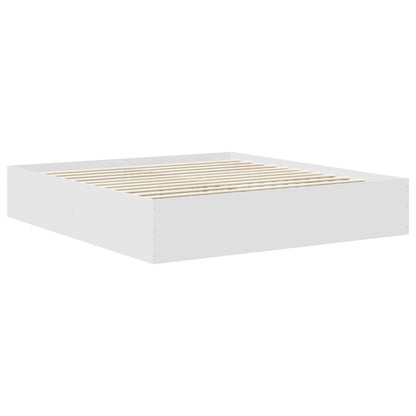 vidaXL Bettrahmen mit Kopfteil Weiß 200 x 200 cm Holzwerkstoff