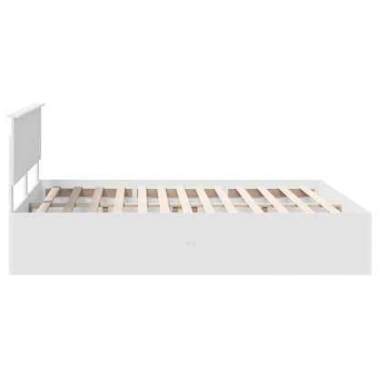 vidaXL Bettrahmen mit Kopfteil Weiß 200 x 200 cm Holzwerkstoff