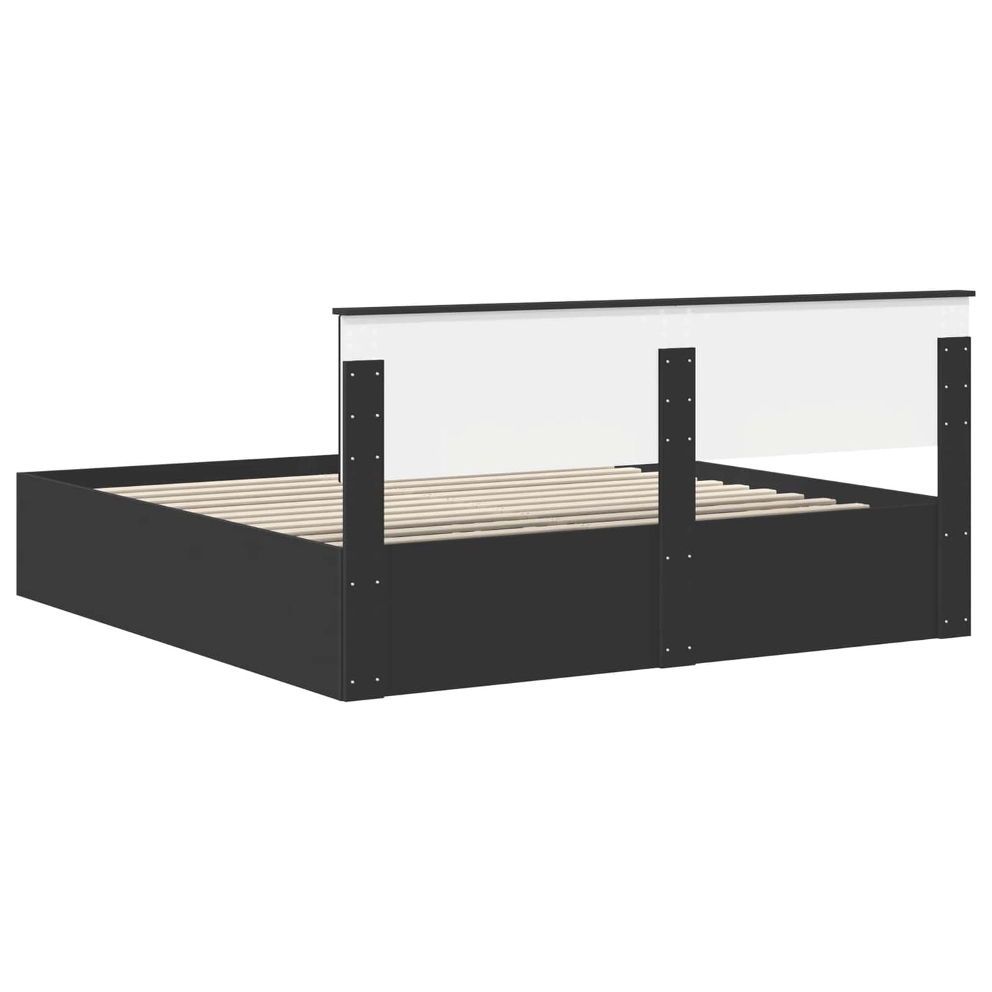 vidaXL Bettrahmen mit Kopfteil Schwarz 200 x 200 cm Holzwerkstoff