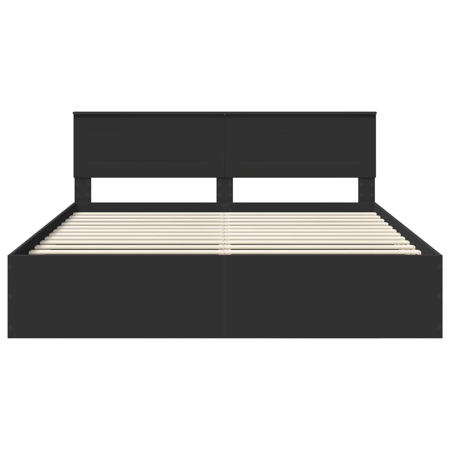 vidaXL Bettrahmen mit Kopfteil Schwarz 200 x 200 cm Holzwerkstoff