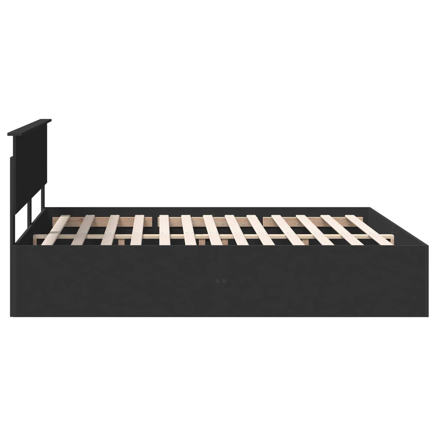 vidaXL Bettrahmen mit Kopfteil Schwarz 200 x 200 cm Holzwerkstoff