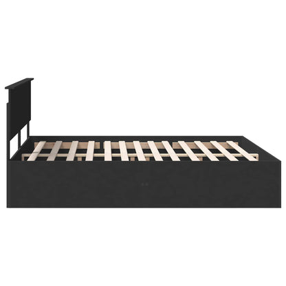 vidaXL Bettrahmen mit Kopfteil Schwarz 200 x 200 cm Holzwerkstoff