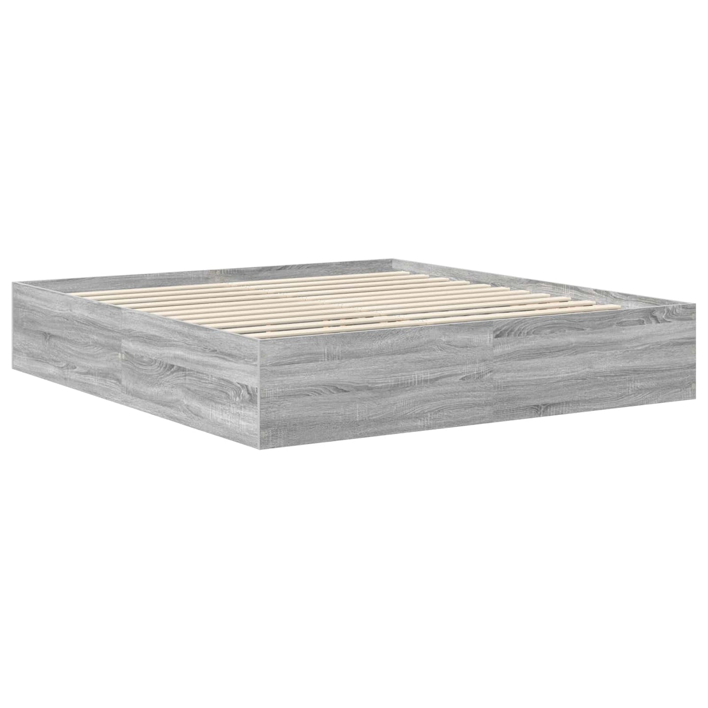 vidaXL Bettrahmen Graues Sonoma 200 x 200 cm Holzwerkstoff