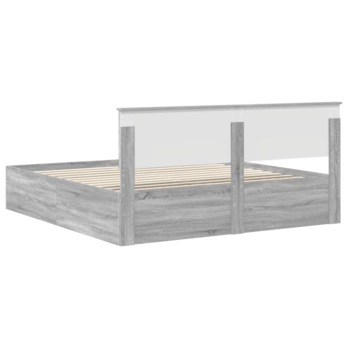 vidaXL Bettrahmen Graues Sonoma 200 x 200 cm Holzwerkstoff