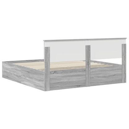 vidaXL Bettrahmen Graues Sonoma 200 x 200 cm Holzwerkstoff