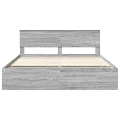 vidaXL Bettrahmen Graues Sonoma 200 x 200 cm Holzwerkstoff