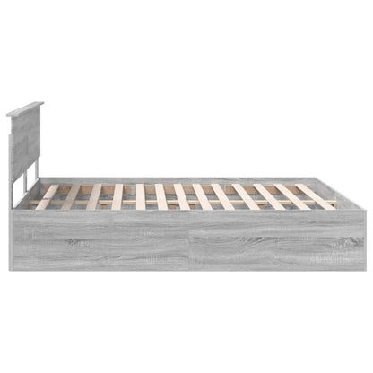 vidaXL Bettrahmen Graues Sonoma 200 x 200 cm Holzwerkstoff