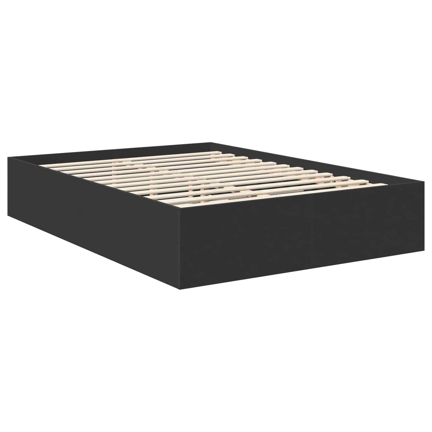 vidaXL Bettrahmen mit Kopfteil Schwarz 150 x 200 cm Holzwerkstoff