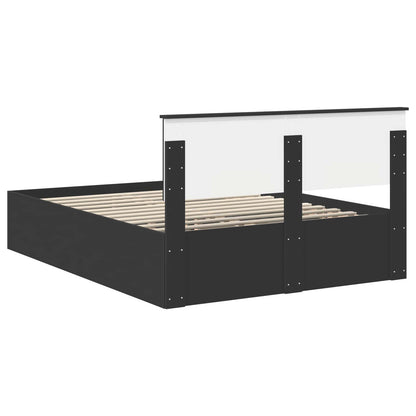 vidaXL Bettrahmen mit Kopfteil Schwarz 150 x 200 cm Holzwerkstoff