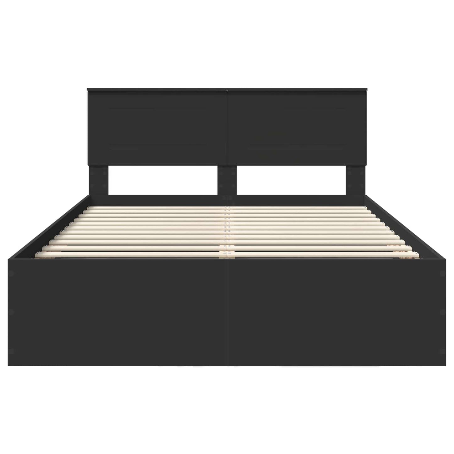 vidaXL Bettrahmen mit Kopfteil Schwarz 150 x 200 cm Holzwerkstoff