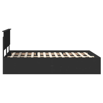 vidaXL Bettrahmen mit Kopfteil Schwarz 150 x 200 cm Holzwerkstoff
