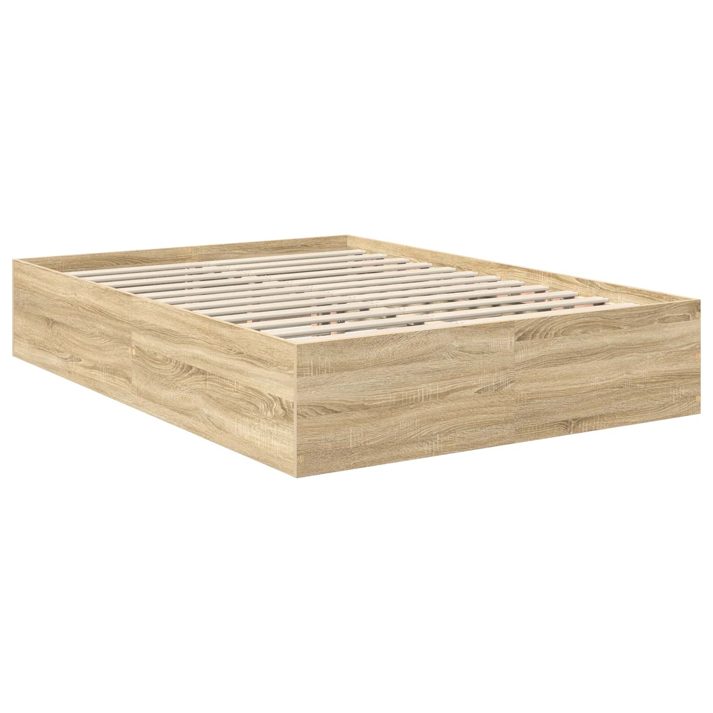 vidaXL Bettrahmen mit Kopfteil Sonoma-Eiche 150 x 200 cm Holzwerkstoff