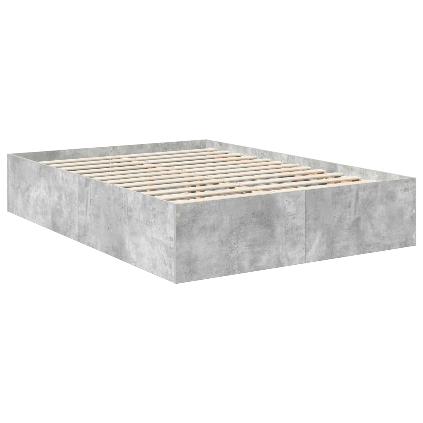 vidaXL Cadre de lit avec tête de lit gris béton 150 x 200 cm bois d'ingénierie