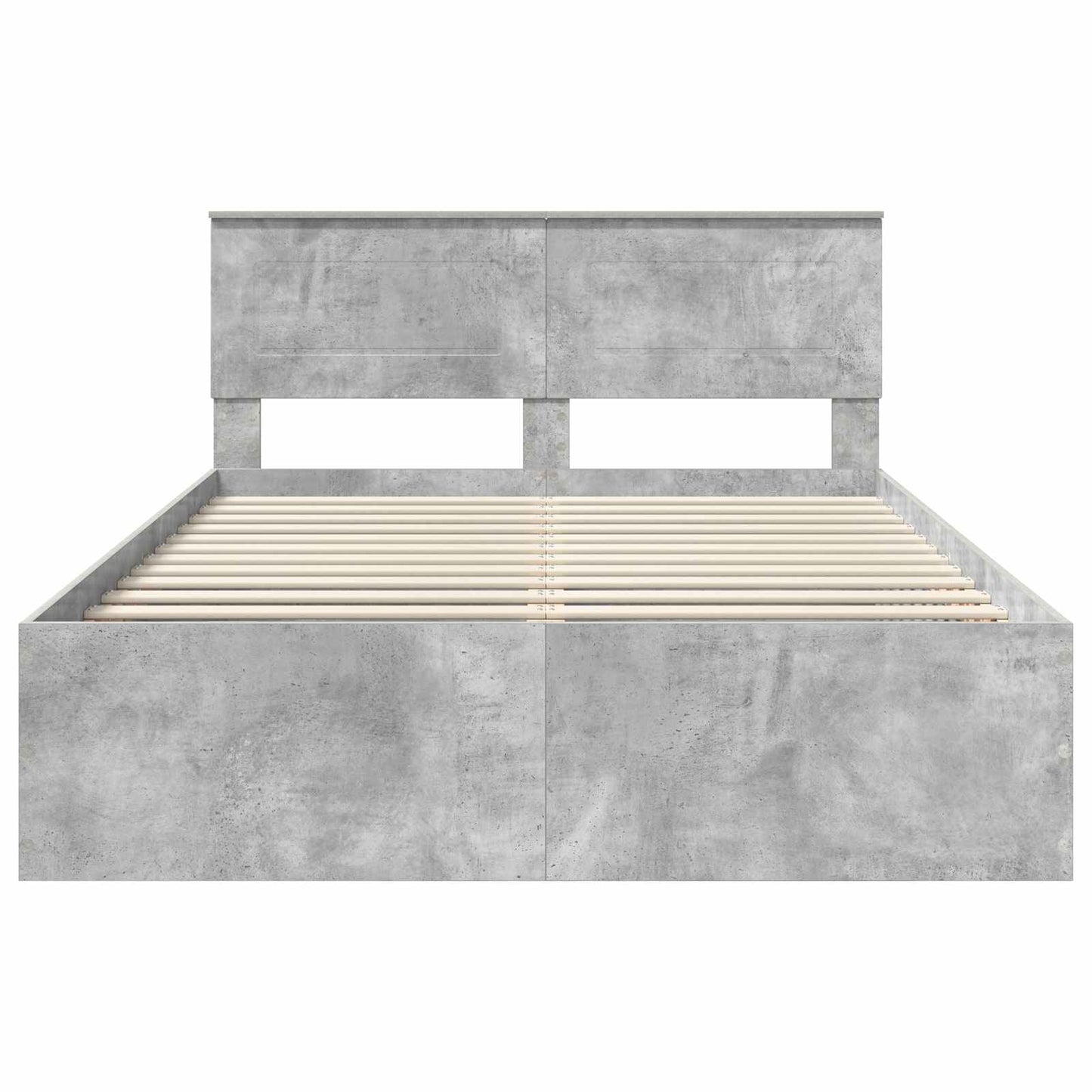vidaXL Cadre de lit avec tête de lit gris béton 150 x 200 cm bois d'ingénierie